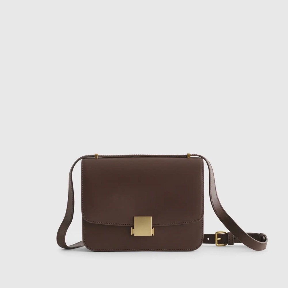 Quince Italian Leather Box Shoulder Bag